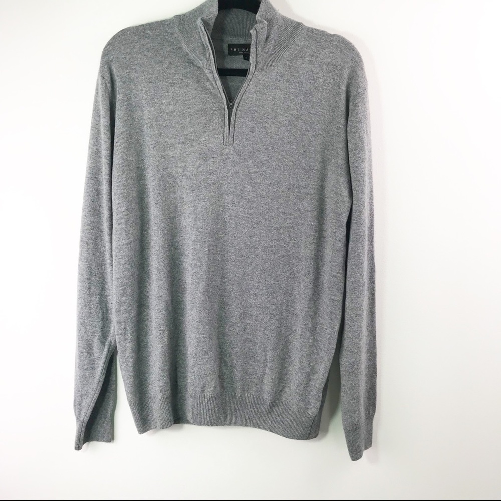 Emi Maglia Grey 1/4 Zip Pull Over Sweater 121-3